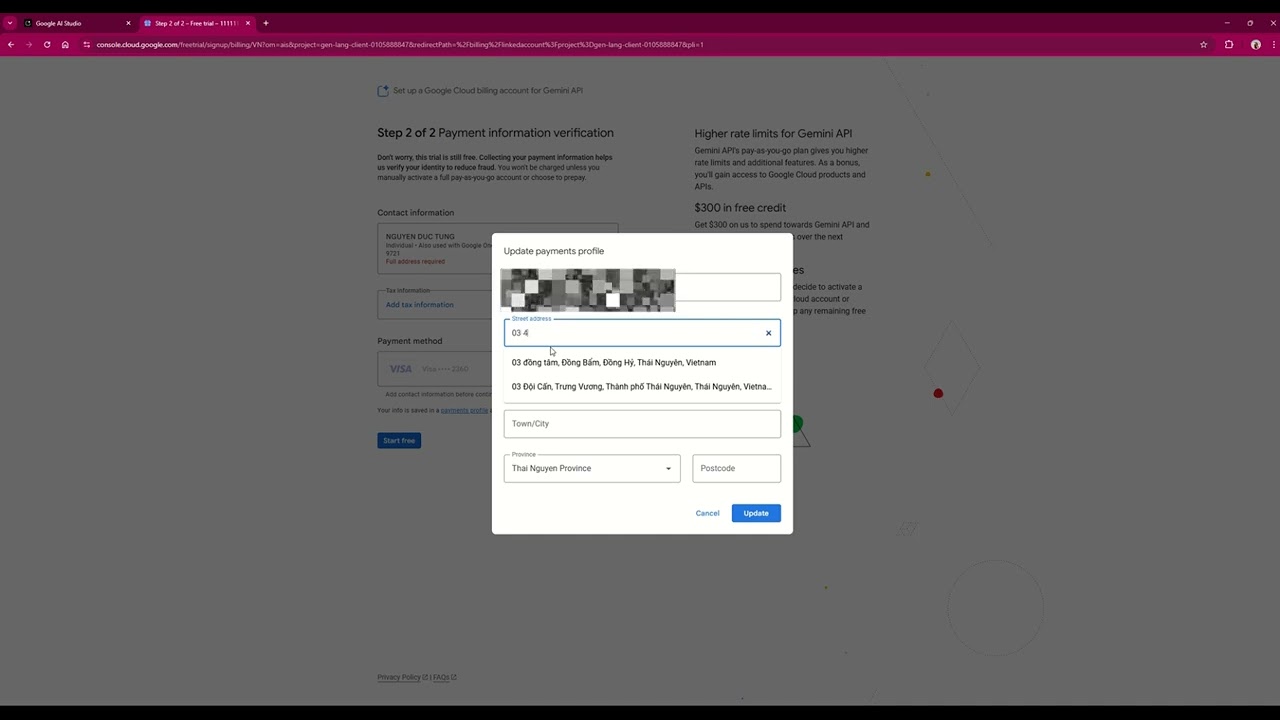 Hướng dẫn cách lấy 300$ Free để sử dụng API gemini từ google AI Stuido